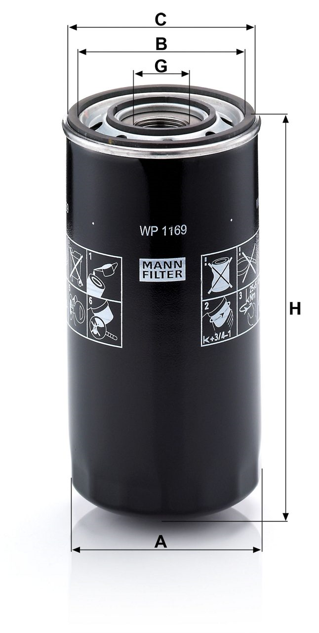 YAG FILTRESI IVECO EURO TECH 952715-1903629   A-108mm B-103mm C-93mm G-M30x2 H-213mm